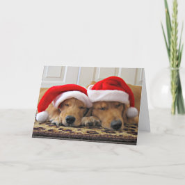 Tarjeta Festiva Sueños de Navidades de Golden Retriever