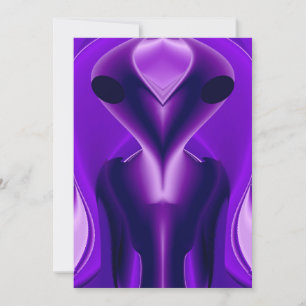 Tarjeta Festiva Sueños del arcoiris púrpura 3D , Alien