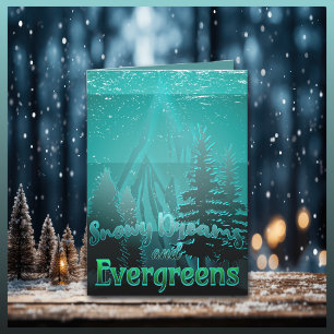 Tarjeta Festiva Sueños Nevados y Evergreenes