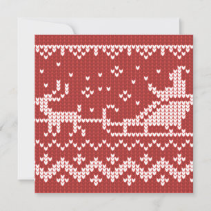 Tarjeta Festiva Suéter fea Santa Claus trineo y renos