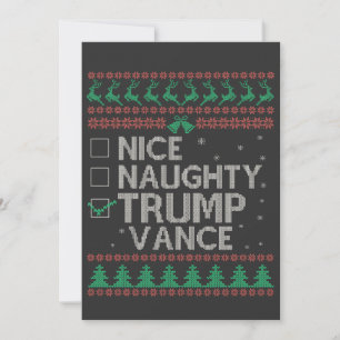 Tarjeta Festiva Suéter Feo De Trump Travieso Y Simpático 