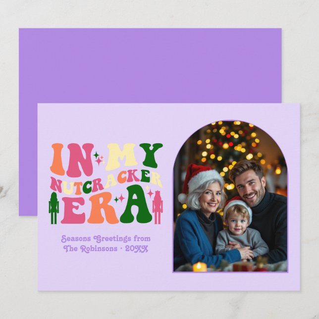 Tarjeta Festiva Sugar Plum Dream My Nutcracker Era Christmas Photo (Anverso / Reverso)