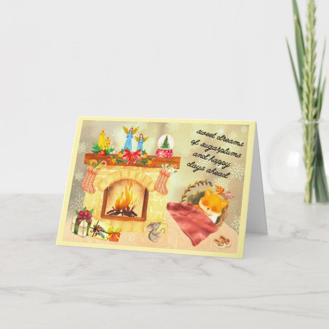 Tarjeta Festiva Sugar Plum Dreams Holiday Card (Anverso)