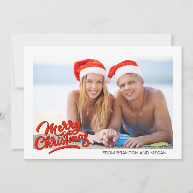 Tarjeta Festiva Summer Beach Ferry Christmas (Anverso)
