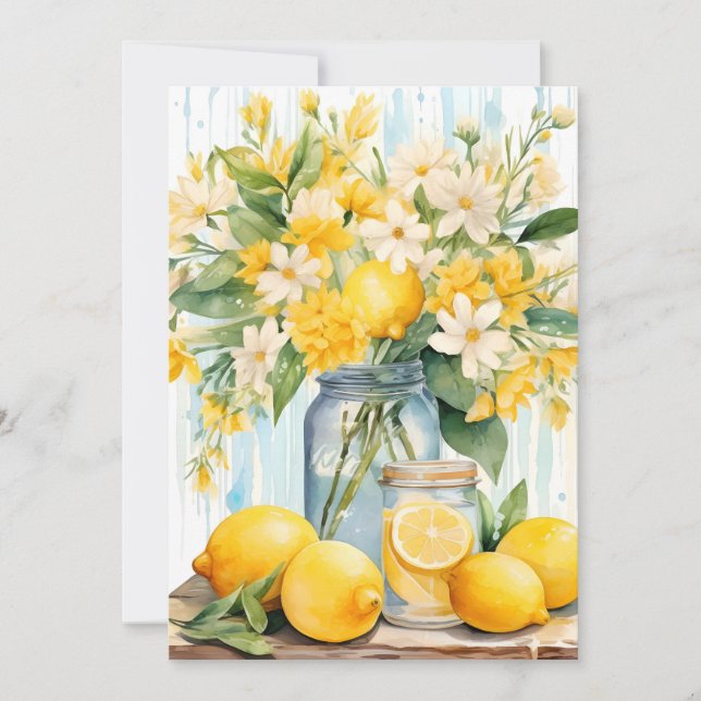 Tarjeta Festiva Summer Lemon Blossom Jar (Anverso)
