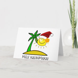 Tarjeta Festiva Sun Santa - Mele Kalikimaka