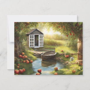 Tarjeta Festiva Sunny Apple Orchard