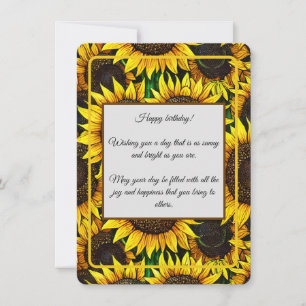 Tarjeta Festiva Sunny Large Sunflowers