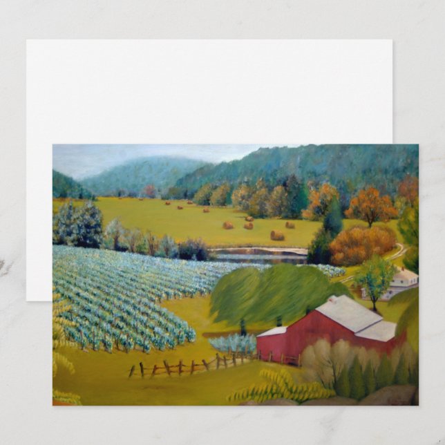 Tarjeta Festiva Sunny Vineyard Farm (Anverso / Reverso)