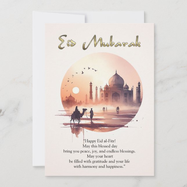 Tarjeta Festiva Sunrise Journey to Peace (Anverso)