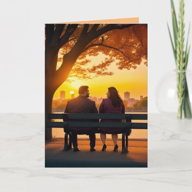 Tarjeta Festiva Sunset romántico (Anverso)
