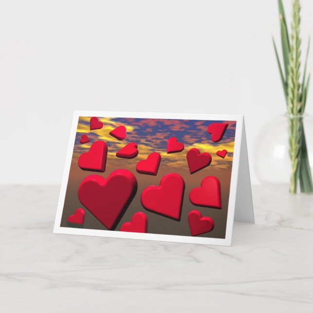 Tarjeta Festiva SunsetHearts (Anverso)