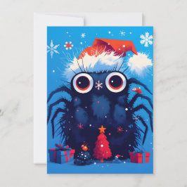 Tarjeta Festiva Super Cute Jumping Spider Cartoon Christmas Cards