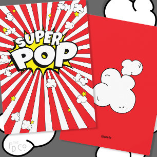 Tarjeta Festiva ¡Super Pop! Gracioso, Corny, Popcorn Pun   Blank D