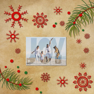 Tarjeta Festiva Superposición de alegría Navidades purpurina azul 