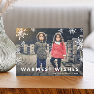 Tarjeta Festiva Superposición de copo de nieve Foto de los deseo