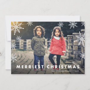 Tarjeta Festiva Superposición de copo de nieve   Fotos navideñas d