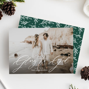 Tarjeta Festiva Superposición de escritura Gloria a Dios Foto reli