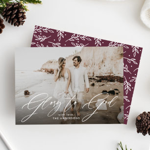 Tarjeta Festiva Superposición de escritura Gloria a Dios Foto reli