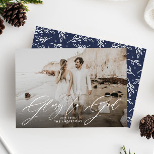Tarjeta Festiva Superposición de escritura Gloria a Dios Foto reli
