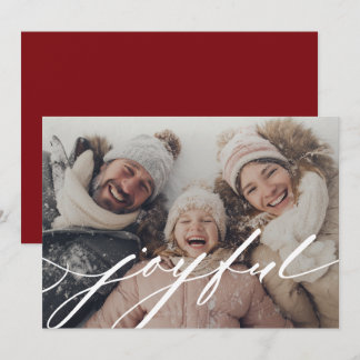 Tarjeta Festiva Superposición de foto con escritura alegre rojo os