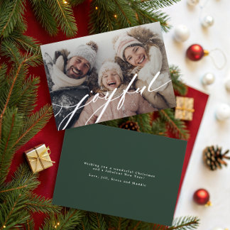 Tarjeta Festiva Superposición de foto con escritura alegre verde o