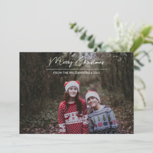 Tarjeta Festiva Superposición de foto con escritura blanca moderna