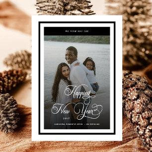 Tarjeta Festiva Superposición de foto de Feliz Año Nuevo 4 con let