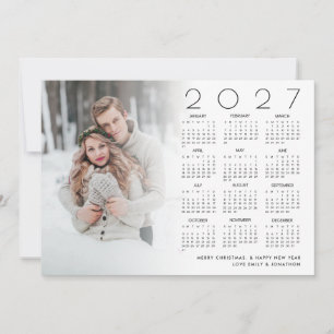 Tarjeta Festiva Superposición de foto de pareja del calendario 202