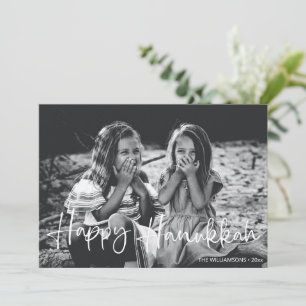 Tarjeta Festiva Superposición de foto de tipografía minimalista Ha