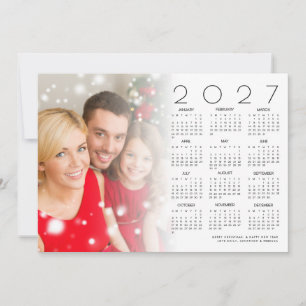 Tarjeta Festiva Superposición de foto familiar del calendario 2027