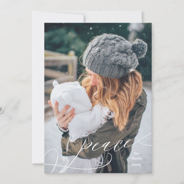 Tarjeta Festiva Superposición de paz floreciente (Anverso)