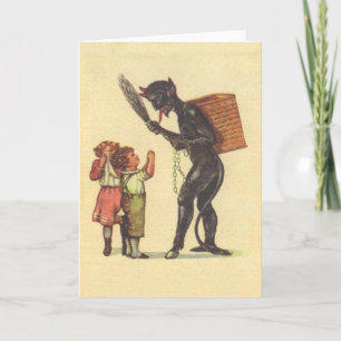 Tarjeta Festiva Suplicando a Krampus