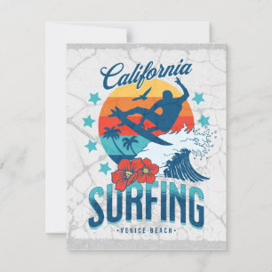 Tarjeta Festiva Surf en California - Palm Beach