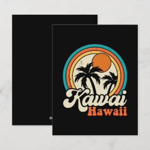 Tarjeta Festiva Surfando Kawaii Hawaii