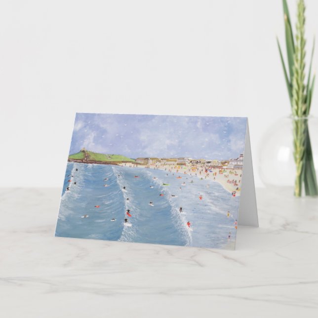 Tarjeta Festiva Surfing en Porthmeor (Anverso)