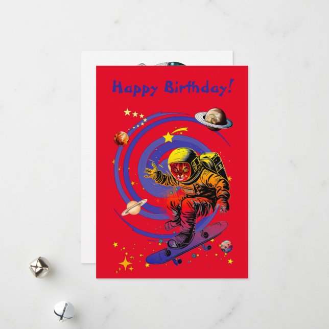 Tarjeta Festiva Surfing the vortex Birthday Card (Anverso/Reverso In Situ)