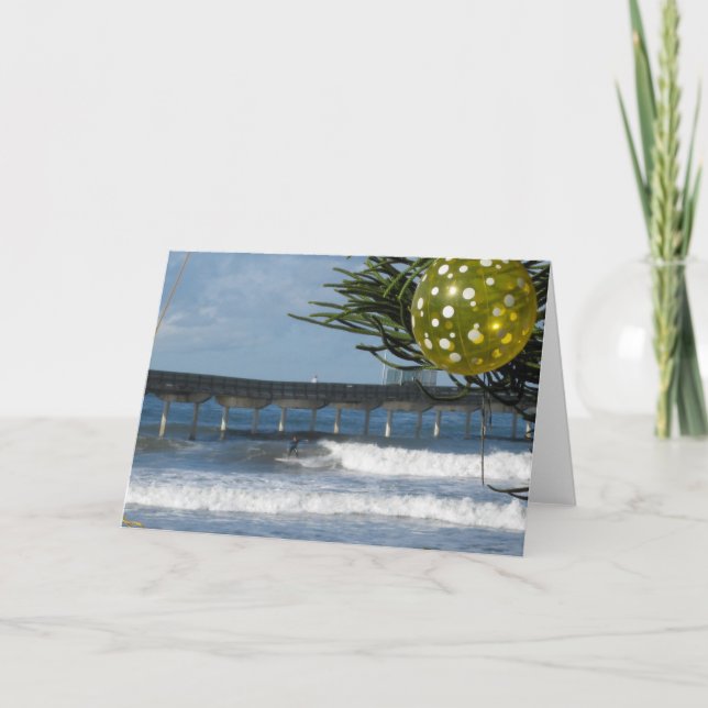 Tarjeta Festiva Surfista de navidades (Anverso)