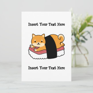 Tarjeta Festiva Sushi Shiba Inu - Comida japonesa para perros ador