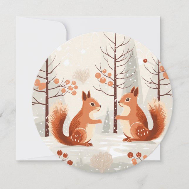 Tarjeta Festiva Susurros de invierno - Saludo de feriado de una ar (Anverso)