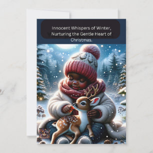 Tarjeta Festiva Susurros inocentes de invierno, nutriendo lo suave
