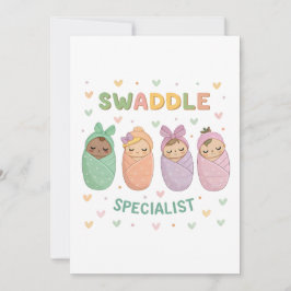 Tarjeta Festiva Swaddle Specialist Cute Baby Illustration