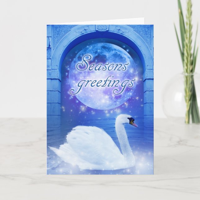 Tarjeta Festiva Swan de navidades (Anverso)