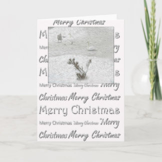 Tarjeta Festiva Swans de invierno