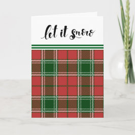 Tarjeta Festiva Sweater Vintage Navidades Tartán Red & Green Plaid