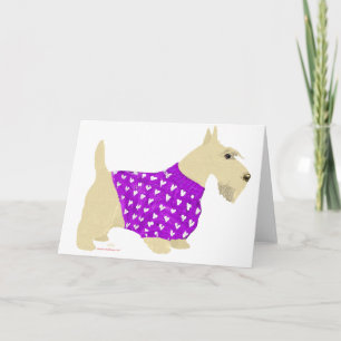 Tarjeta Festiva Sweater Wheaten Scottish Terrier