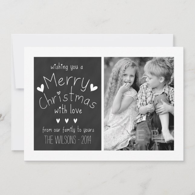 TARJETA FESTIVA SWEET CHALKBOARD | HOLIDAY PHOTO GREETING CARD (Anverso)