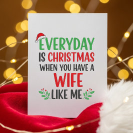 Tarjeta Festiva Sweet Funny Husband Christmas Greeting