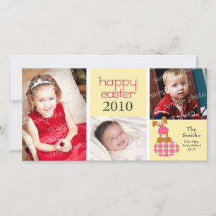 Tarjeta Festiva Sweet Happy Easter 3-Photo Card personalizado: ama