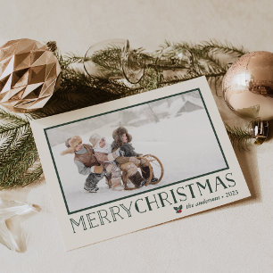 Tarjeta Festiva Sweet Holly Fotos navideñas de Feliz